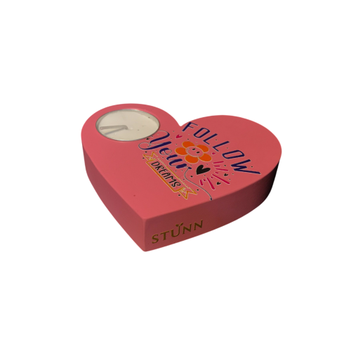 CANDLE HOLDER HEART PINK