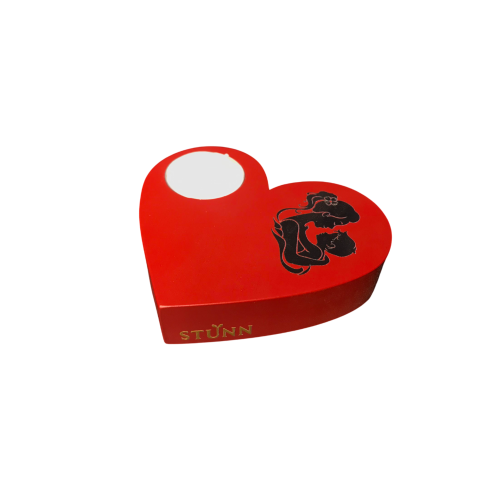 CANDLE HOLDER HEART RED