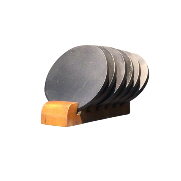 COASTER SET ROUND BLACK