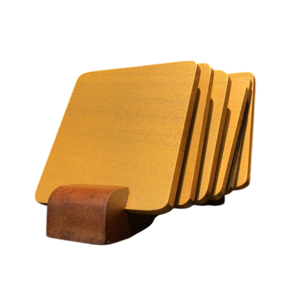 COASTER SET SQ GOLD