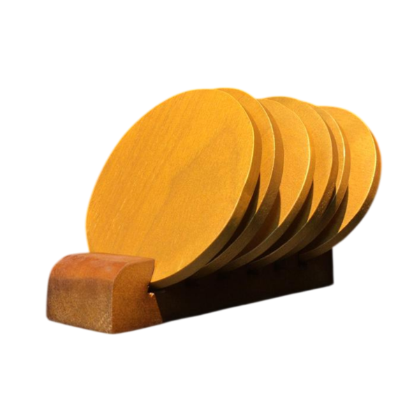 COASTER SET ROUND GOLD