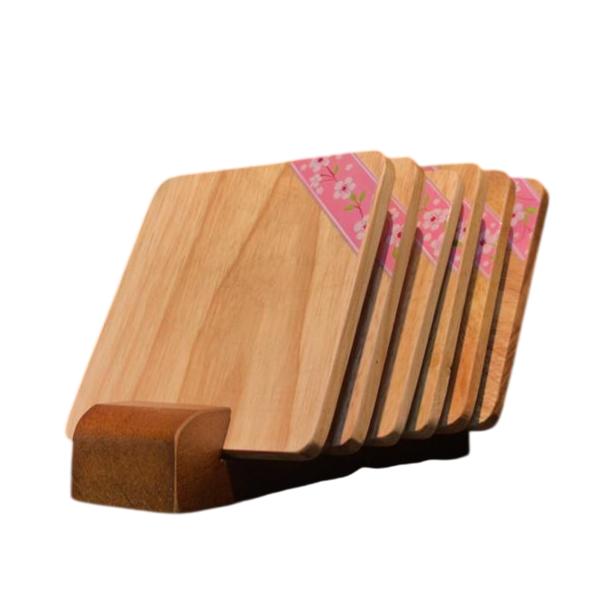 COASTER SET SQ NATURAL