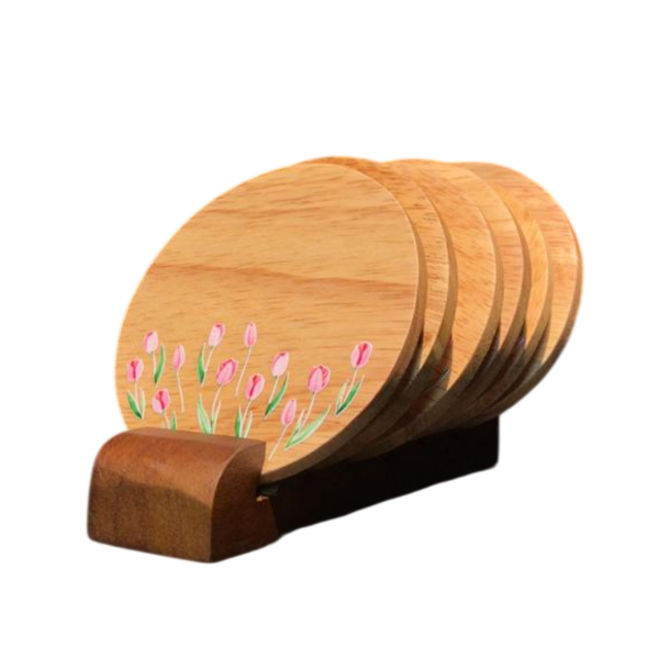 COASTER SET ROUND NATURAL