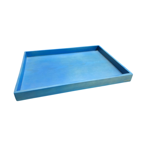 WOODEN TRAY 10X14 BLUE