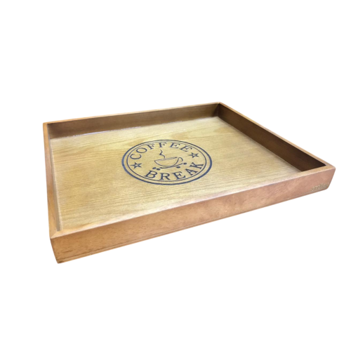 WOODEN TRAY 10X12 BROWN ENGRAVED
